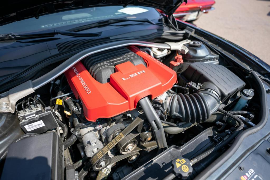 close up of lsa supercharged car engine