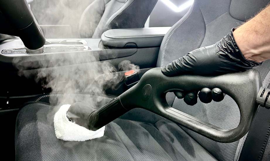 Step 2: High temperature steam cleaning - Dennis auto details