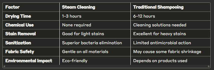 Steam Cleaning vs Shampooing Car Interior: Key Differences