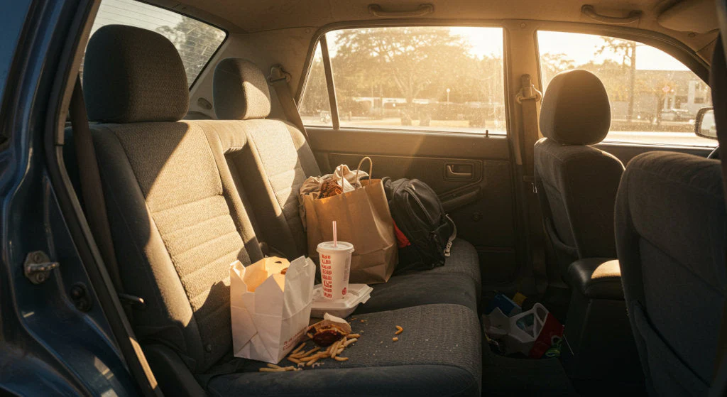 fast-food-smell-car-interior-trash-cleanup-odor-removal - dennis auto details
