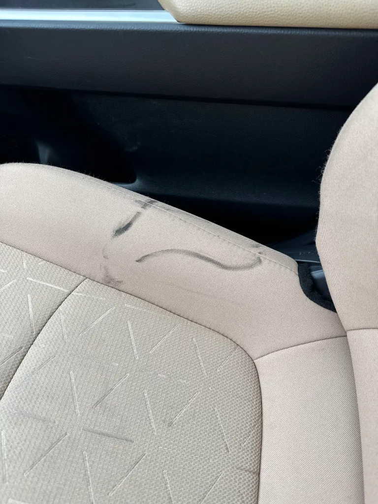 permanent marker stain car seat