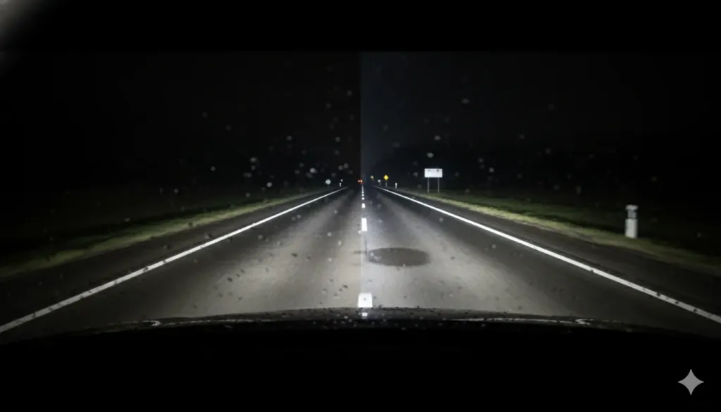 Realistic nighttime driving point-of-view