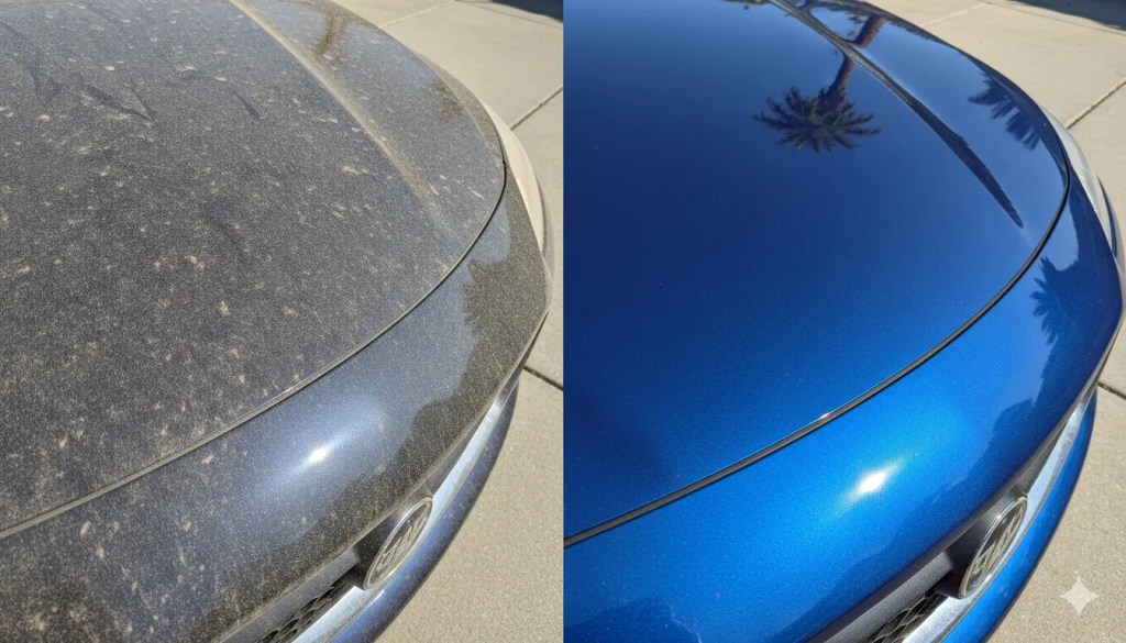 auto detailing escondido before after dust paint