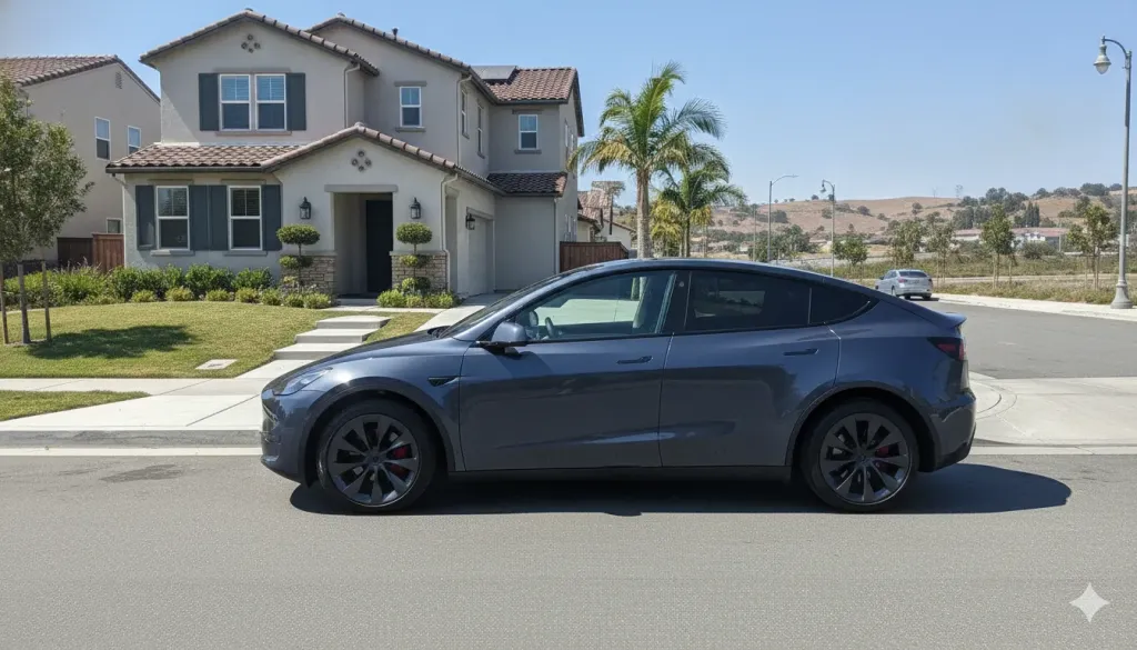 Freshly ceramic-coated vehicle parked in an Eastlake Chula Vista neighborhood