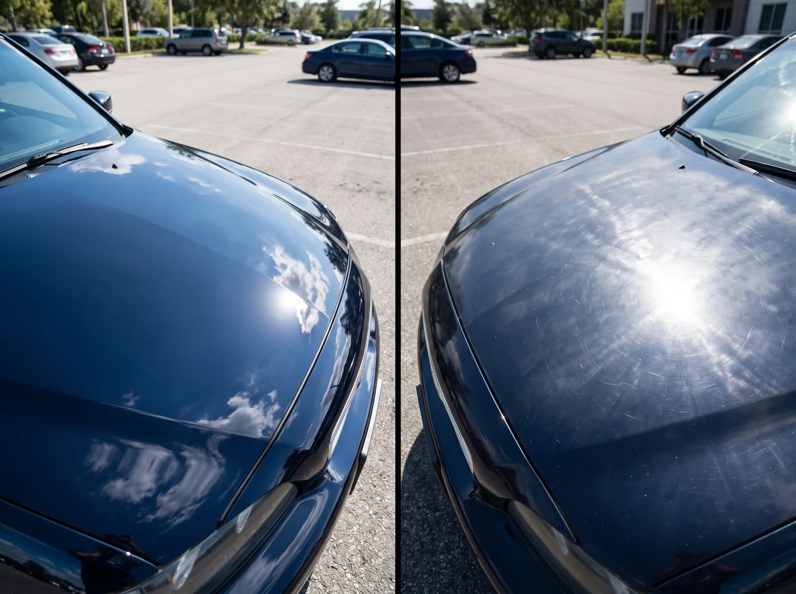 Coated versus uncoated car paint condition comparison for resale value